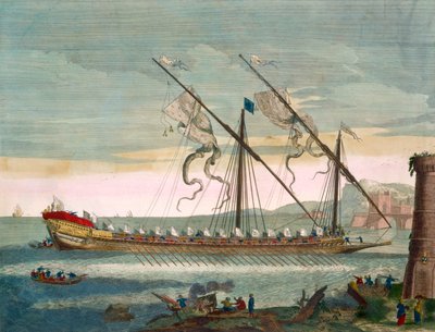 The Lead Galley Under Way by Oar, from 
